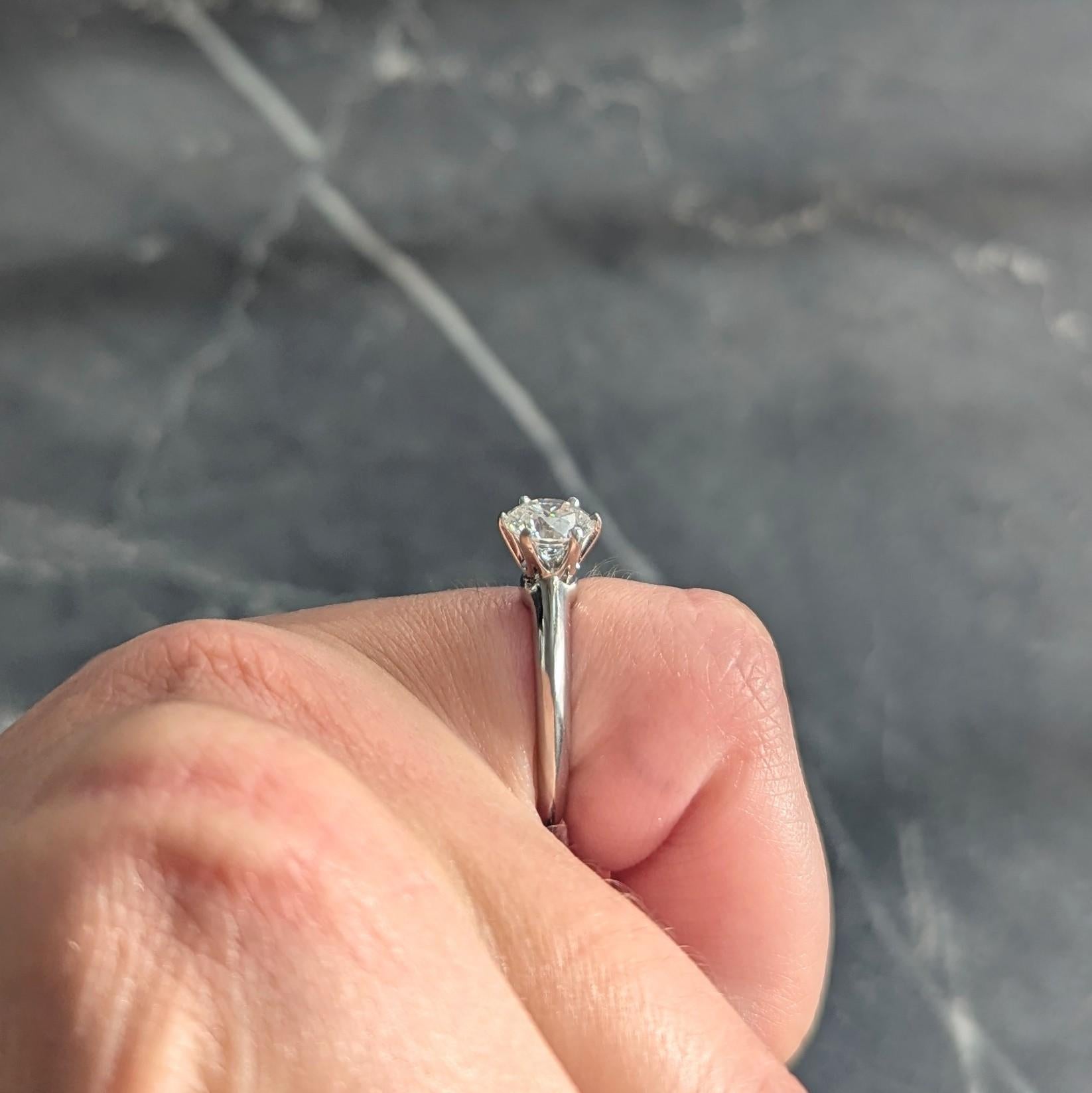 Tiffany & Co. Zeitgenössischer Solitär-Verlobungsring aus Platin mit 1,13 Karat Diamant im Angebot 6