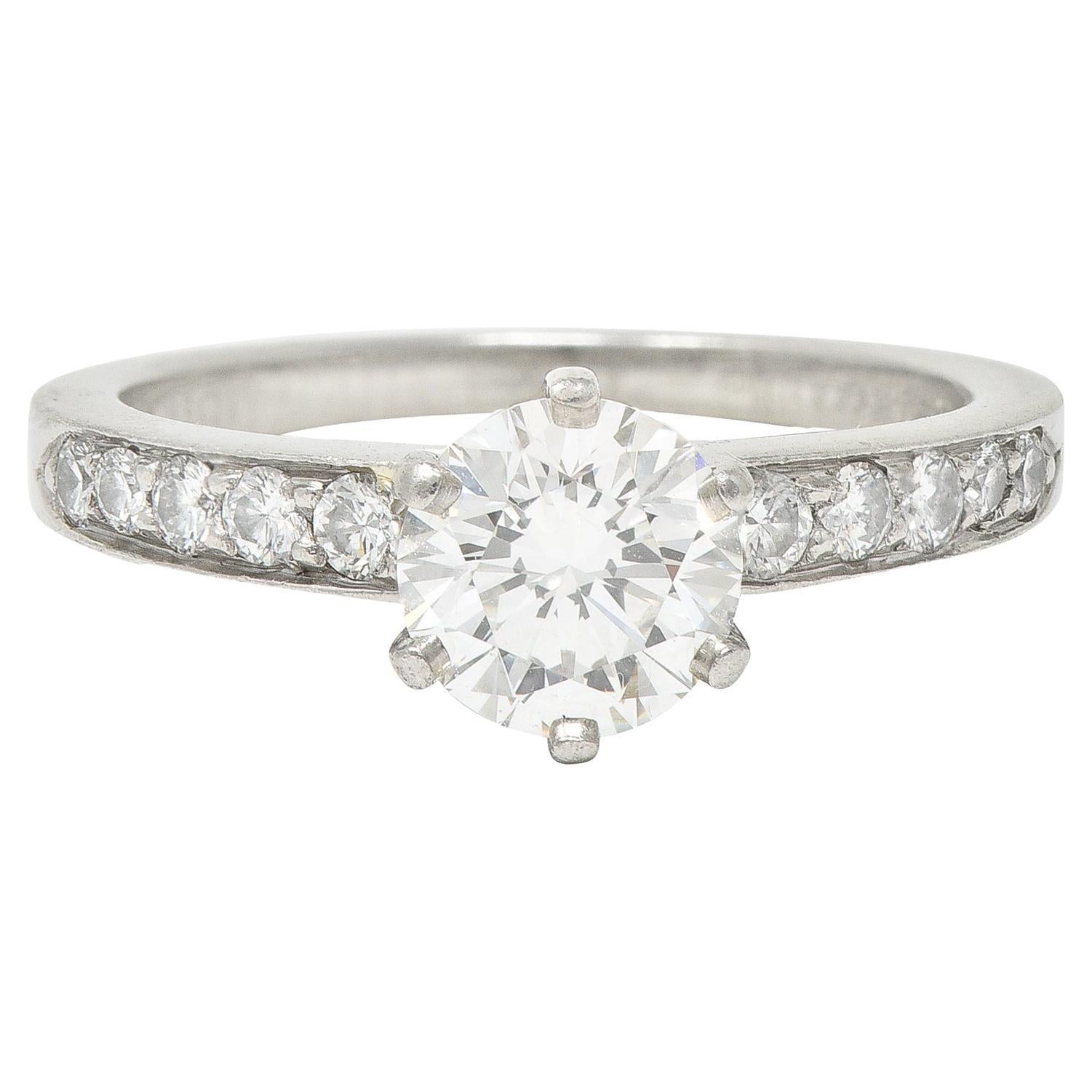 Tiffany & Co. Bague de fiançailles contemporaine en platine avec 1,33 carats de diamant
