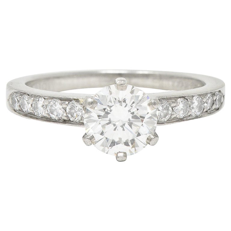 Tiffany and Co. Platinum Solitaire Round Diamond Engagement Ring 2.54Ct  HVS1 For Sale at 1stDibs