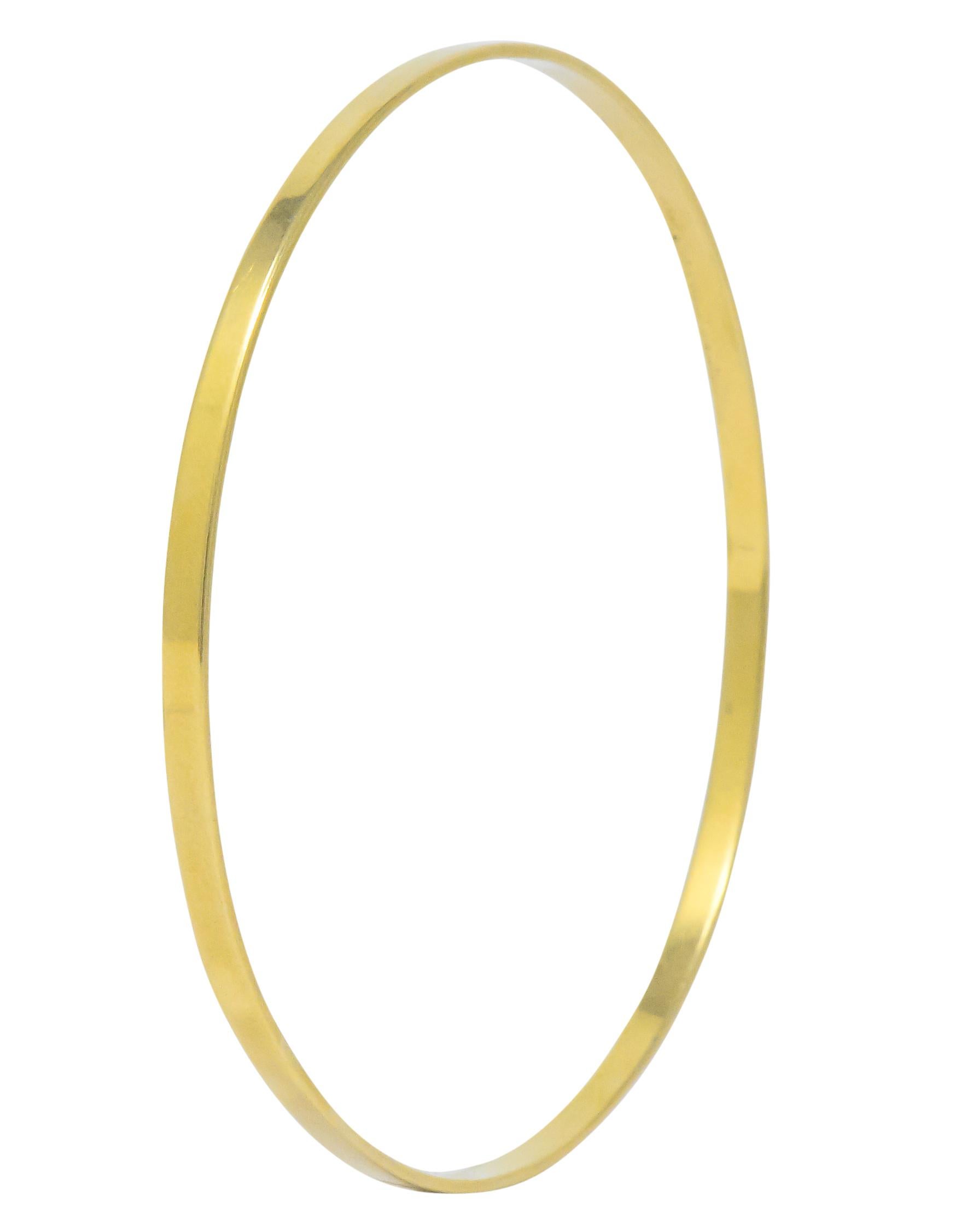Women's or Men's Tiffany & Co. Contemporary 14 Karat Gold Bangle Bracelet
