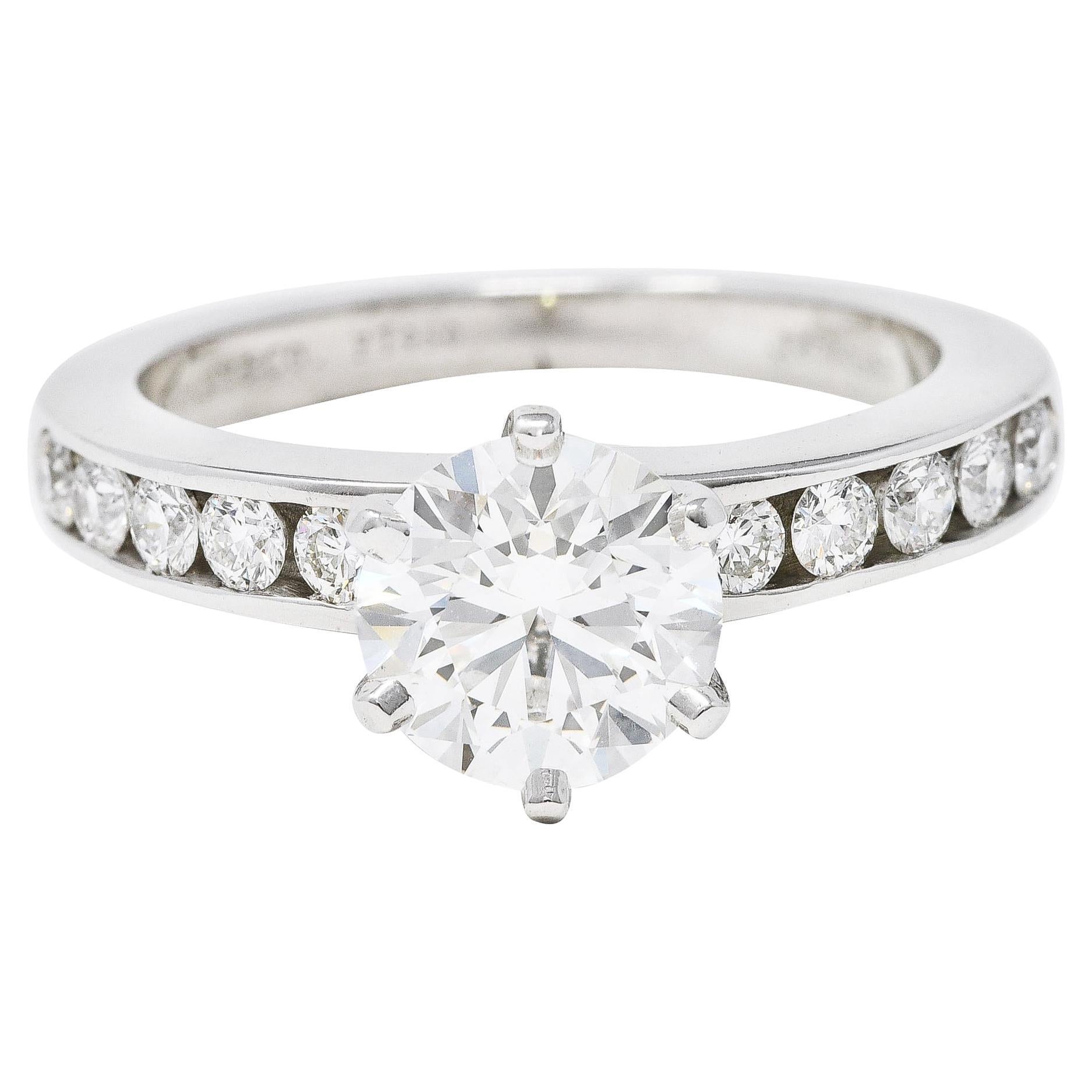 Tiffany & Co. Contemporary 1.56 Carats Diamond Platinum Engagement Ring GIA