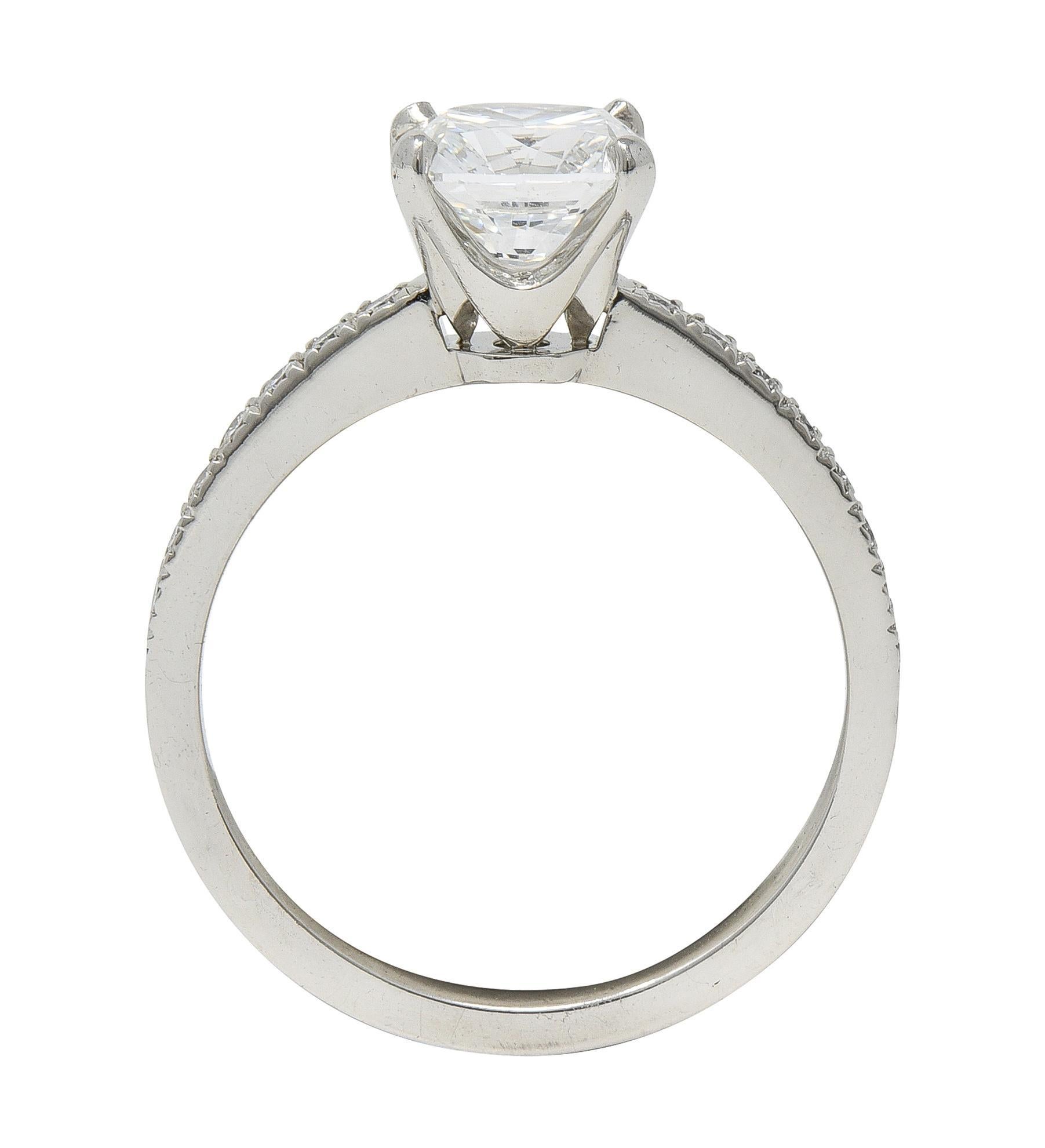 Tiffany & Co. Anello di fidanzamento contemporaneo in platino con diamante a cuscino da 1,59 CTW in vendita 7