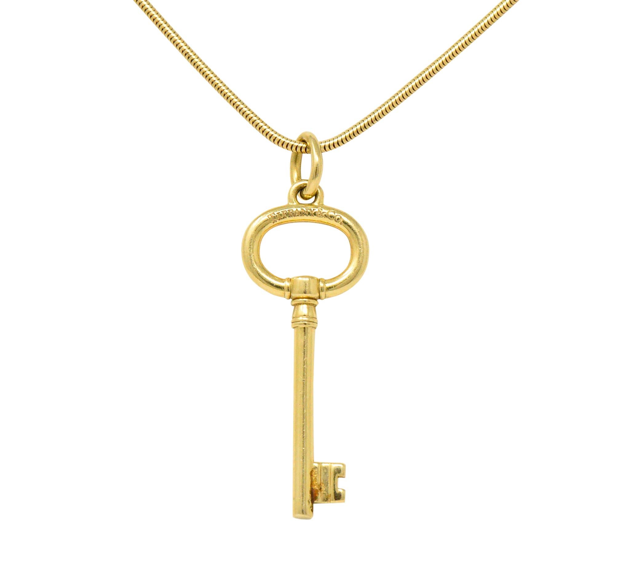 Tiffany & Co. Contemporary 18 Karat Gold Key Pendant Necklace 1