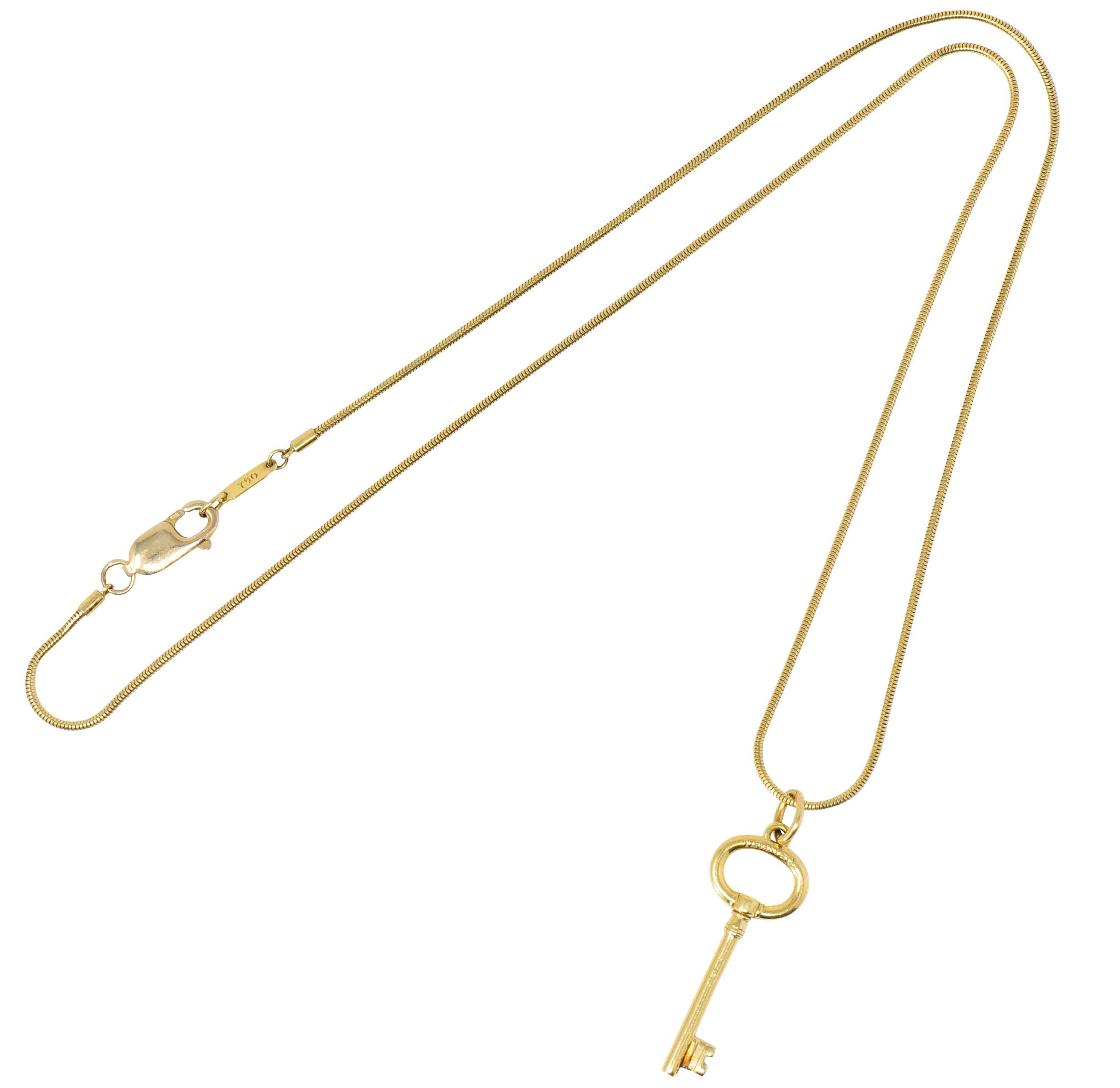 Tiffany & Co. Contemporary 18 Karat Gold Key Pendant Necklace 2