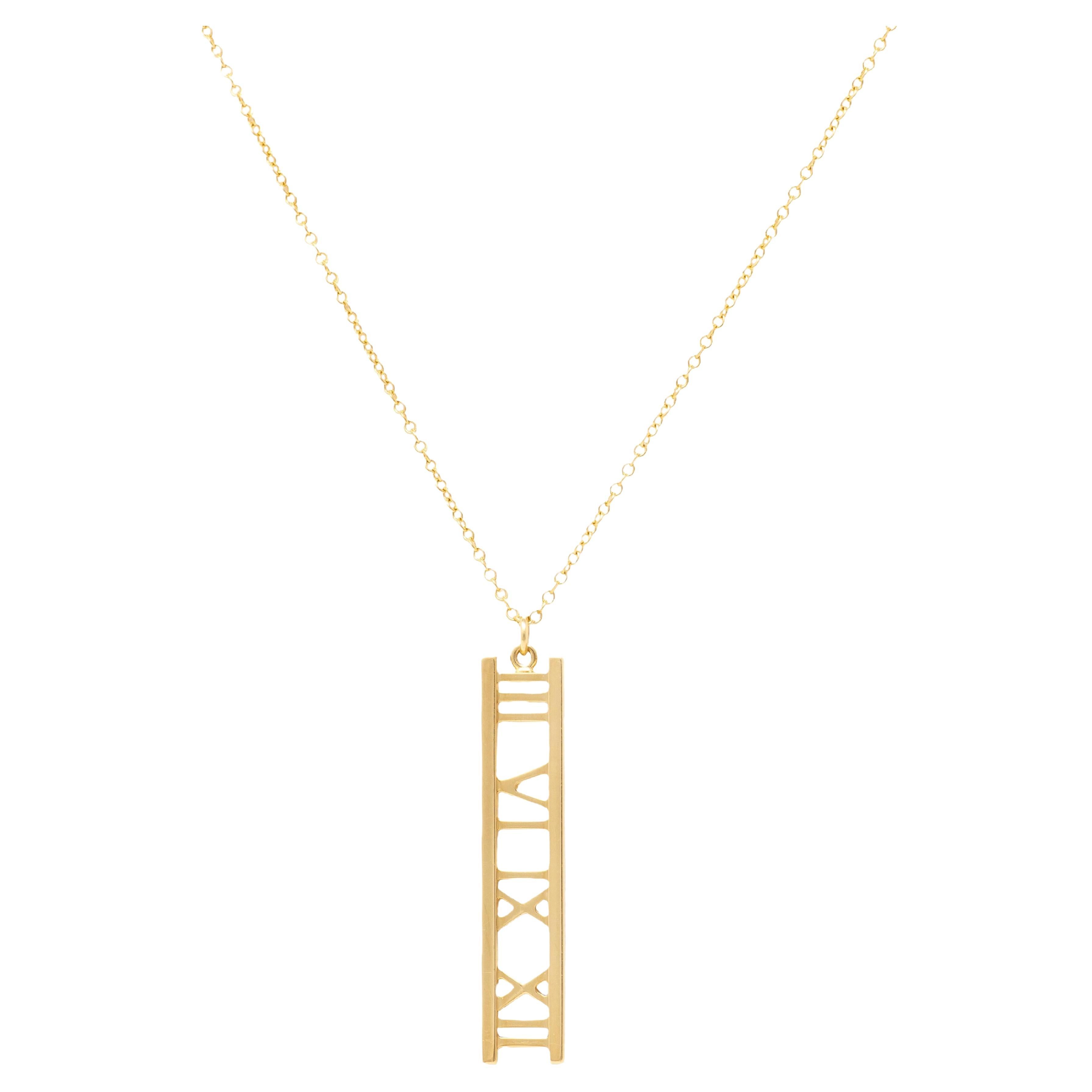 Tiffany 
Co. Contemporary 18 Karat Yellow Gold Atlas Bar Pendant Necklace im Angebot