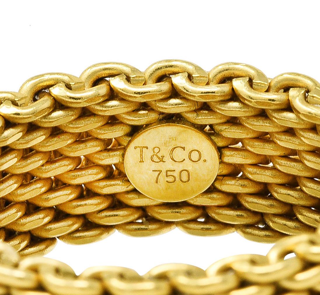 Tiffany & Co. Contemporary 18 Karat Yellow Gold Mesh Weave Somerset Band Ring 1