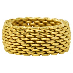 Tiffany & Co. Contemporary 18 Karat Yellow Gold Mesh Weave Somerset Band Ring
