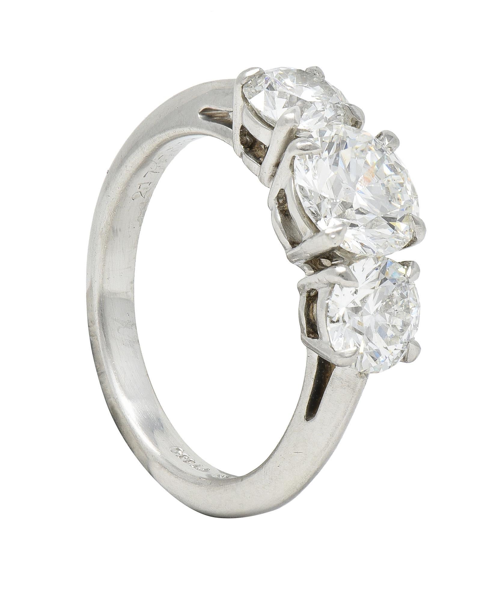Tiffany & Co. Contemporary 2.34 CTW Diamond Platinum Three Stone Engagement Ring 5