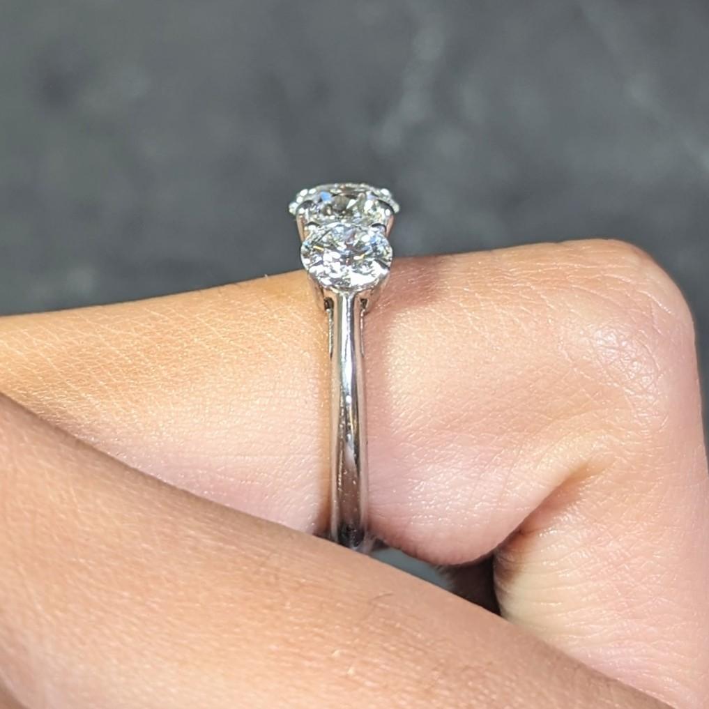 Tiffany & Co. Contemporary 2.34 CTW Diamond Platinum Three Stone Engagement Ring 6