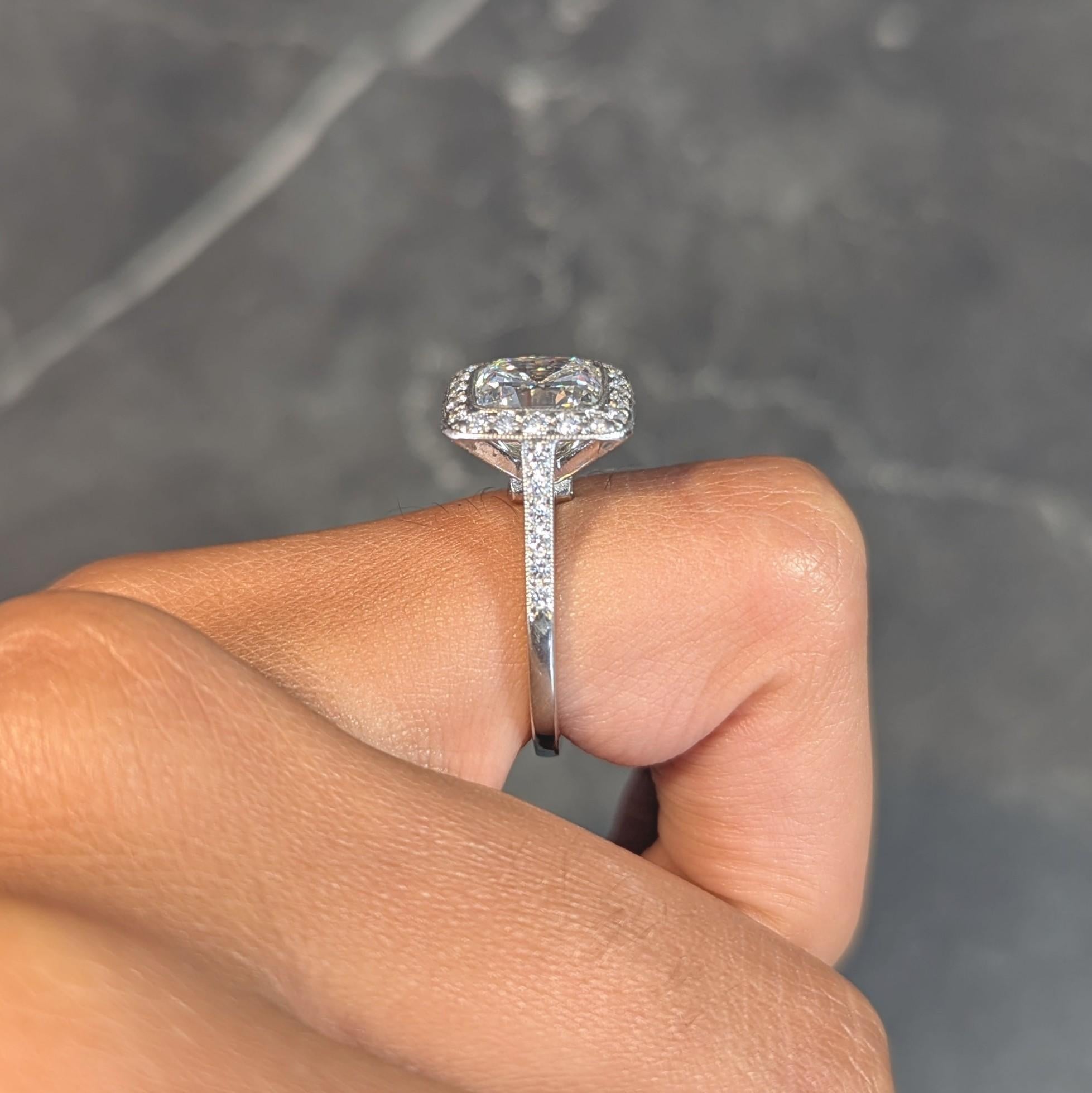 Tiffany & Co. Anillo de compromiso contemporáneo de platino con diamantes Legacy de 3,96 qt GIA en venta 11