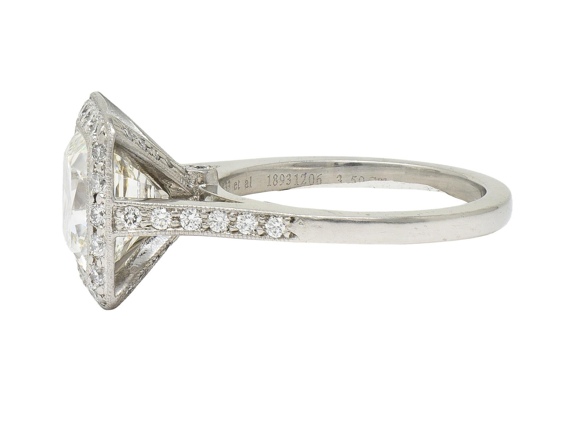 Tiffany & Co. Anillo de compromiso contemporáneo de platino con diamantes Legacy de 3,96 qt GIA en venta 2
