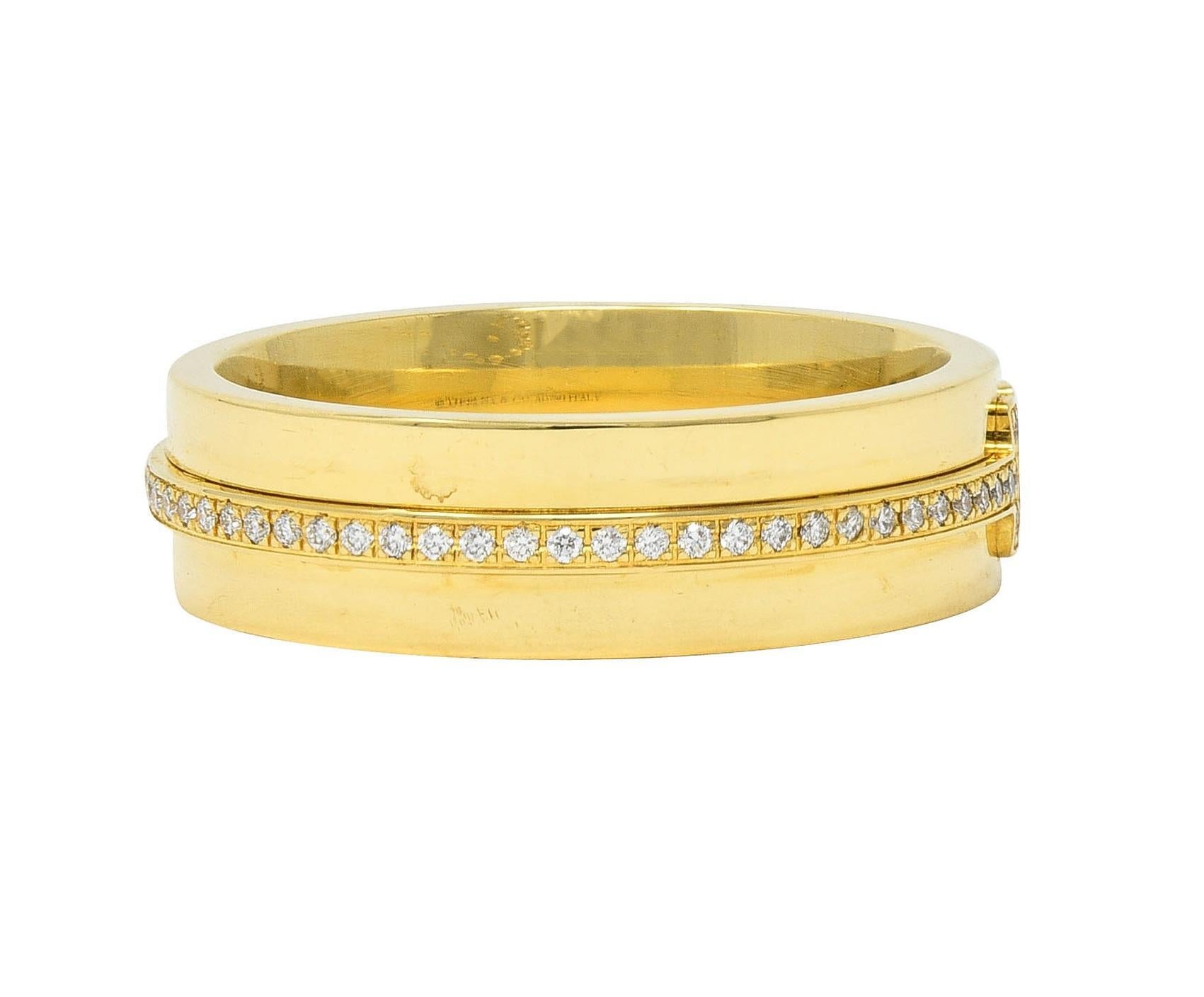 Women's or Men's Tiffany & Co. Contemporary Diamond 18 Karat Gold T Collection Wide Band Ring For Sale