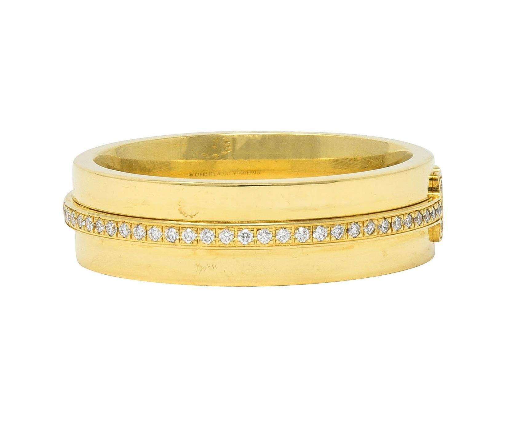 Women's or Men's Tiffany & Co. Contemporary Diamond 18 Karat Gold T Collection Wide Band Ring