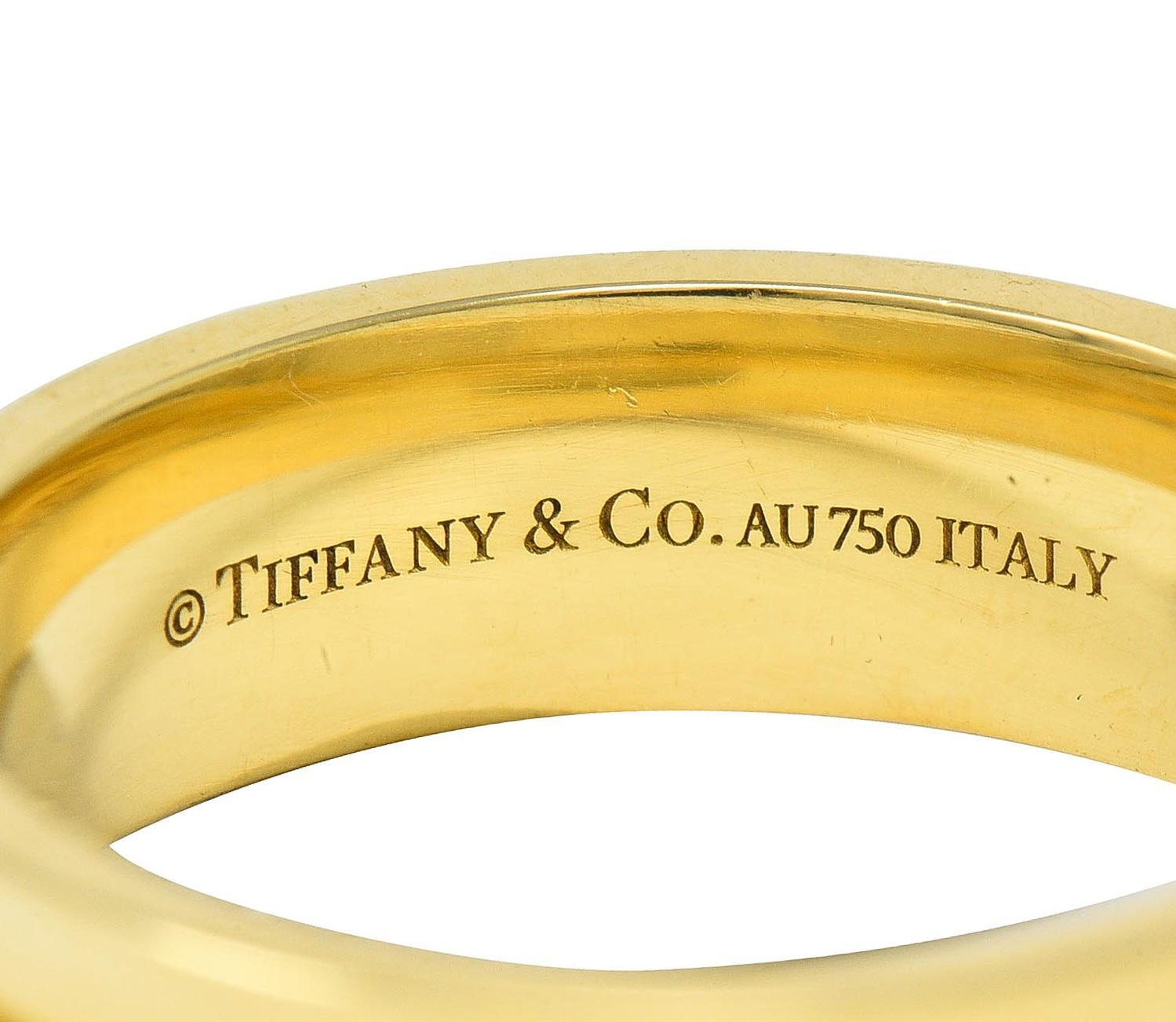 Tiffany & Co. Contemporary Diamond 18 Karat Gold T Collection Wide Band Ring For Sale 3