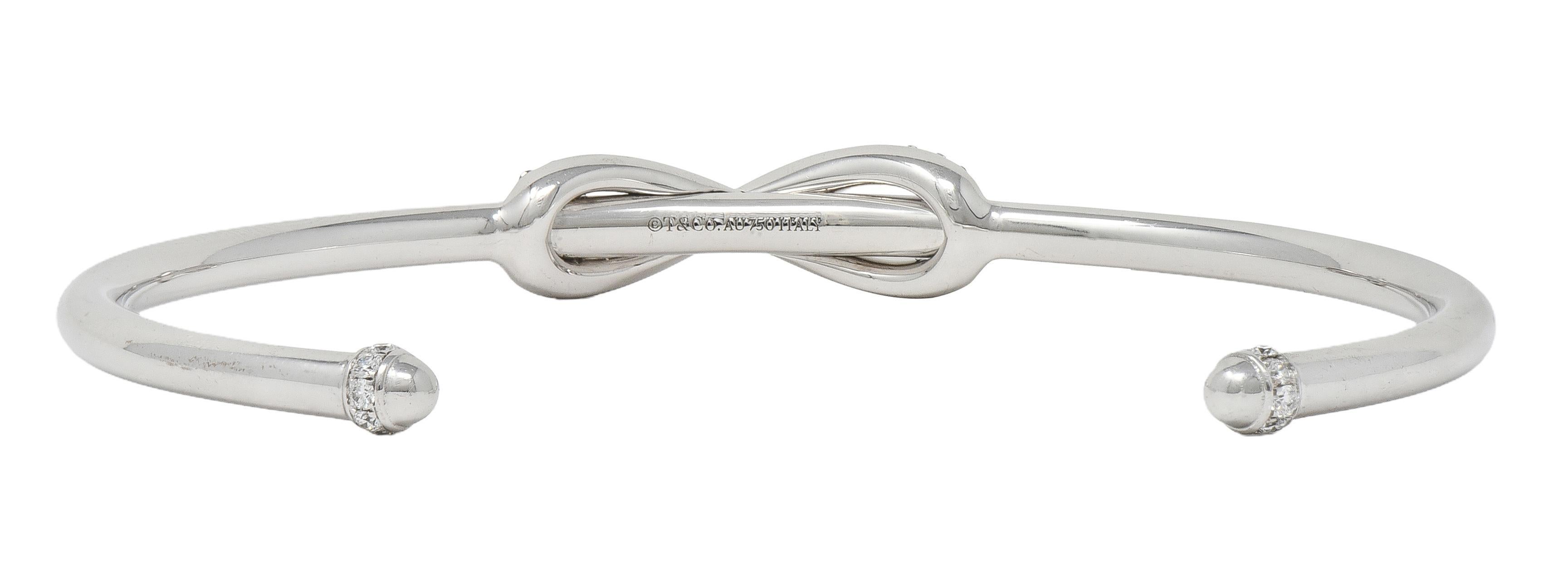 Tiffany & Co. Zeitgenössisches Diamantarmband aus 18 Karat Weißgold Unendlichkeitsmanschette Damen im Angebot
