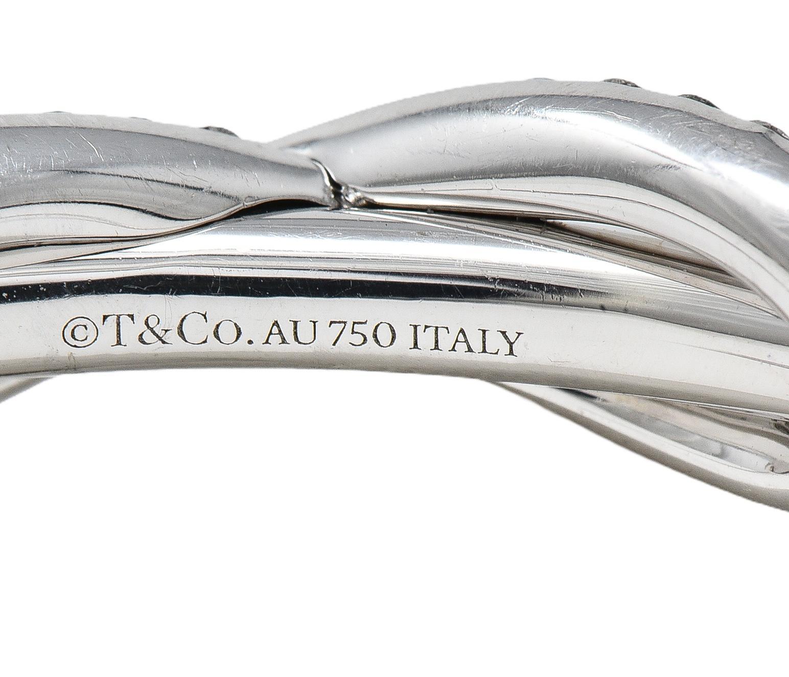 Tiffany & Co. Zeitgenössisches Diamantarmband aus 18 Karat Weißgold Unendlichkeitsmanschette im Angebot 3