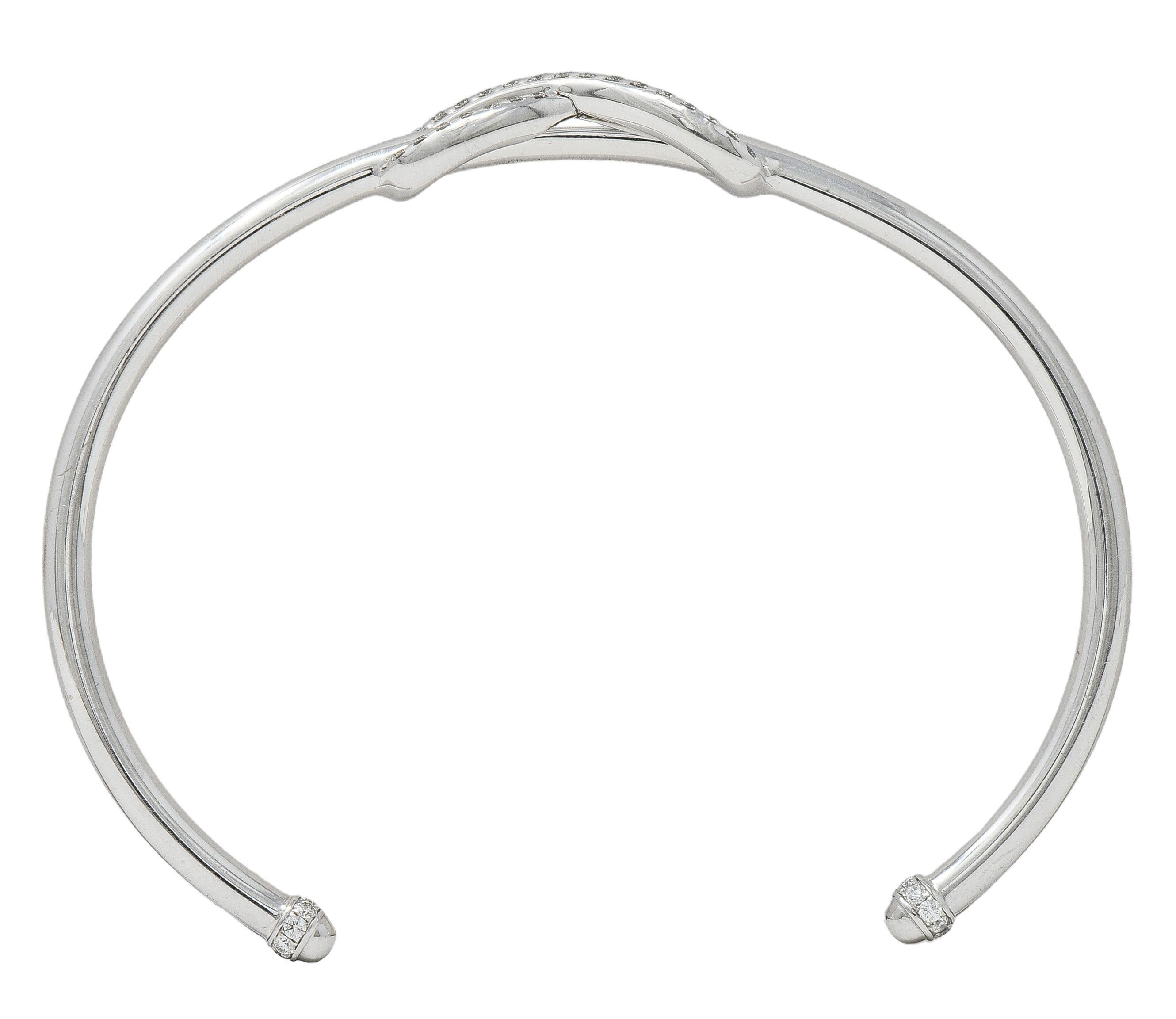Tiffany & Co. Zeitgenössisches Diamantarmband aus 18 Karat Weißgold Unendlichkeitsmanschette im Angebot 4