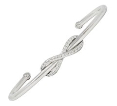 Tiffany & Co. Zeitgenössisches Diamantarmband aus 18 Karat Weißgold Unendlichkeitsmanschette