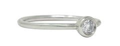 Tiffany & Co. Contemporary Diamond Platinum Bezet Solitaire Ring