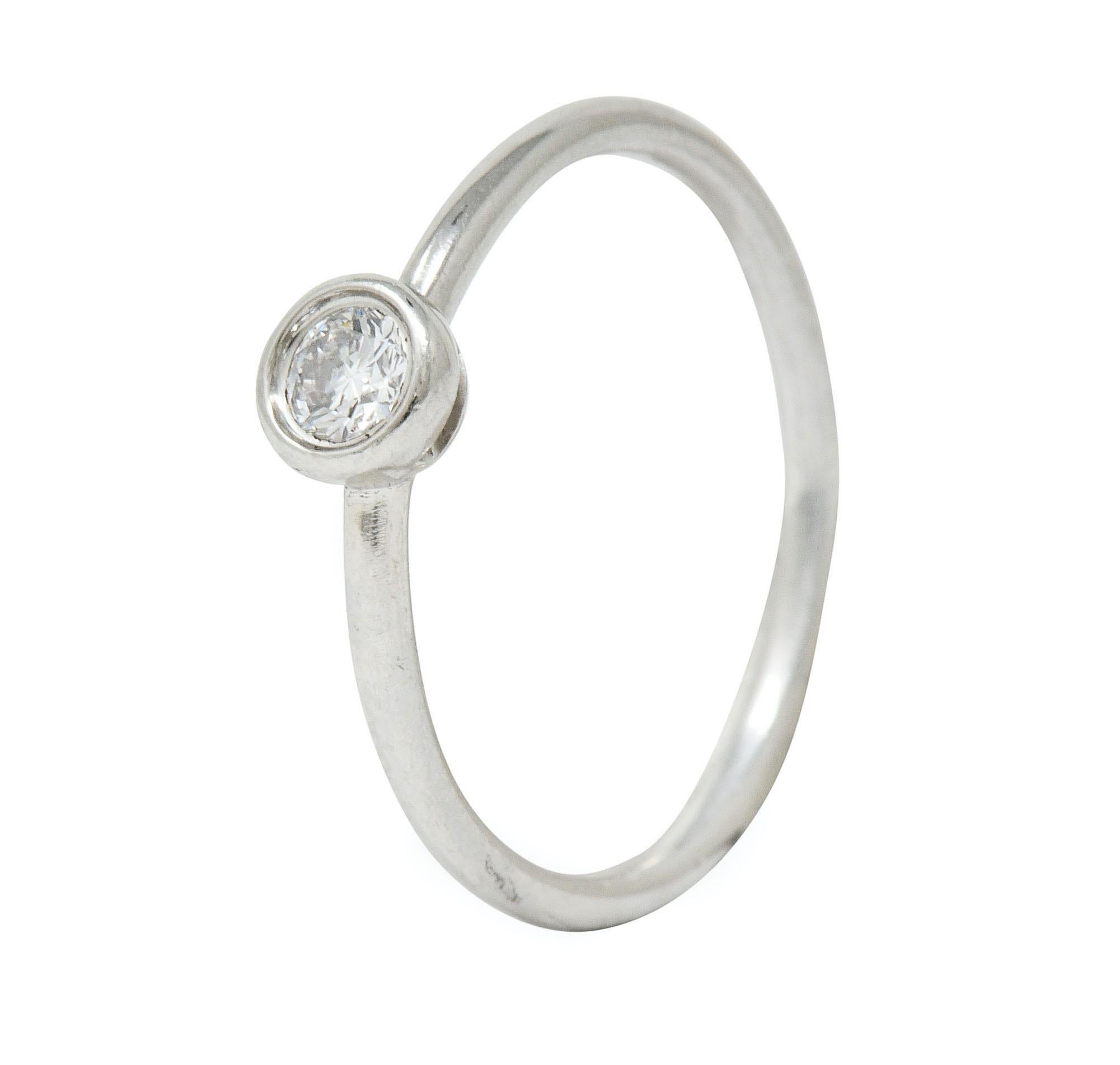 Tiffany & Co. Contemporary Diamond Platinum Bezet Solitaire Ring im Angebot 2