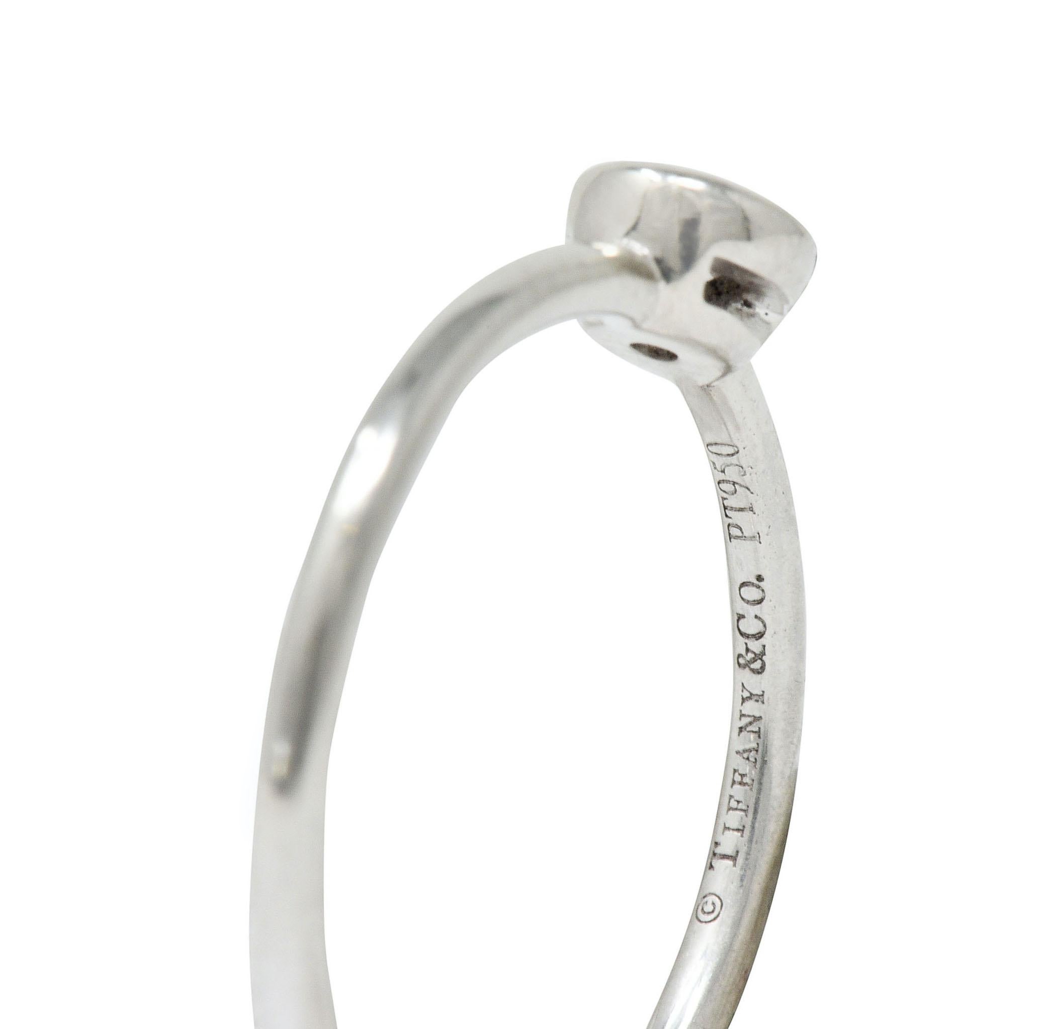 Tiffany & Co. Contemporary Diamond Platinum Bezet Solitaire Ring For Sale 2