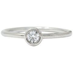 Tiffany & Co. Contemporary Diamond Platinum Bezet Solitaire Ring
