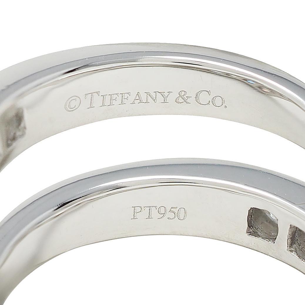 Tiffany & Co. Zeitgenössischer Diamant Platin Chevron V Band Ring im Angebot 1