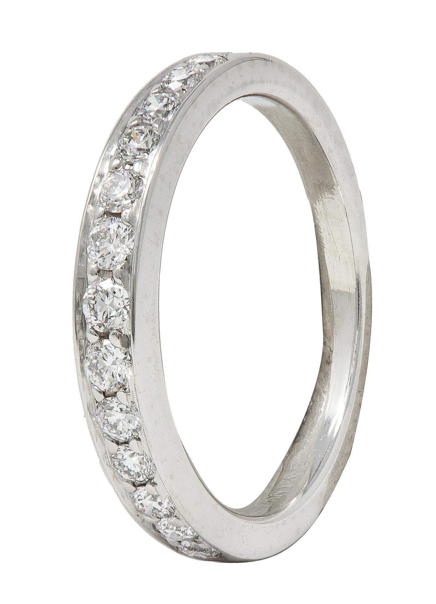 Moderne Tiffany & Co. Anneau de mariage contemporain en platine avec diamants ronds et brillants en vente