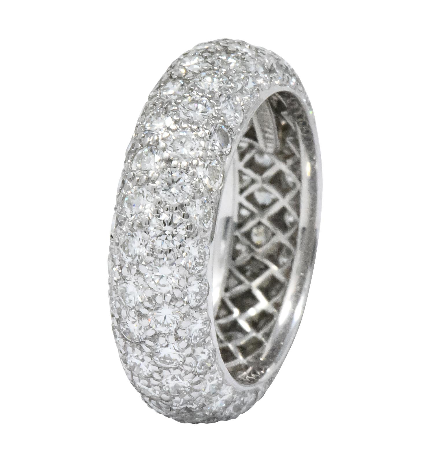 Tiffany & Co. Contempory 3.00 Carat Diamond Platinum Etoile 4-Row Eternity Band 1