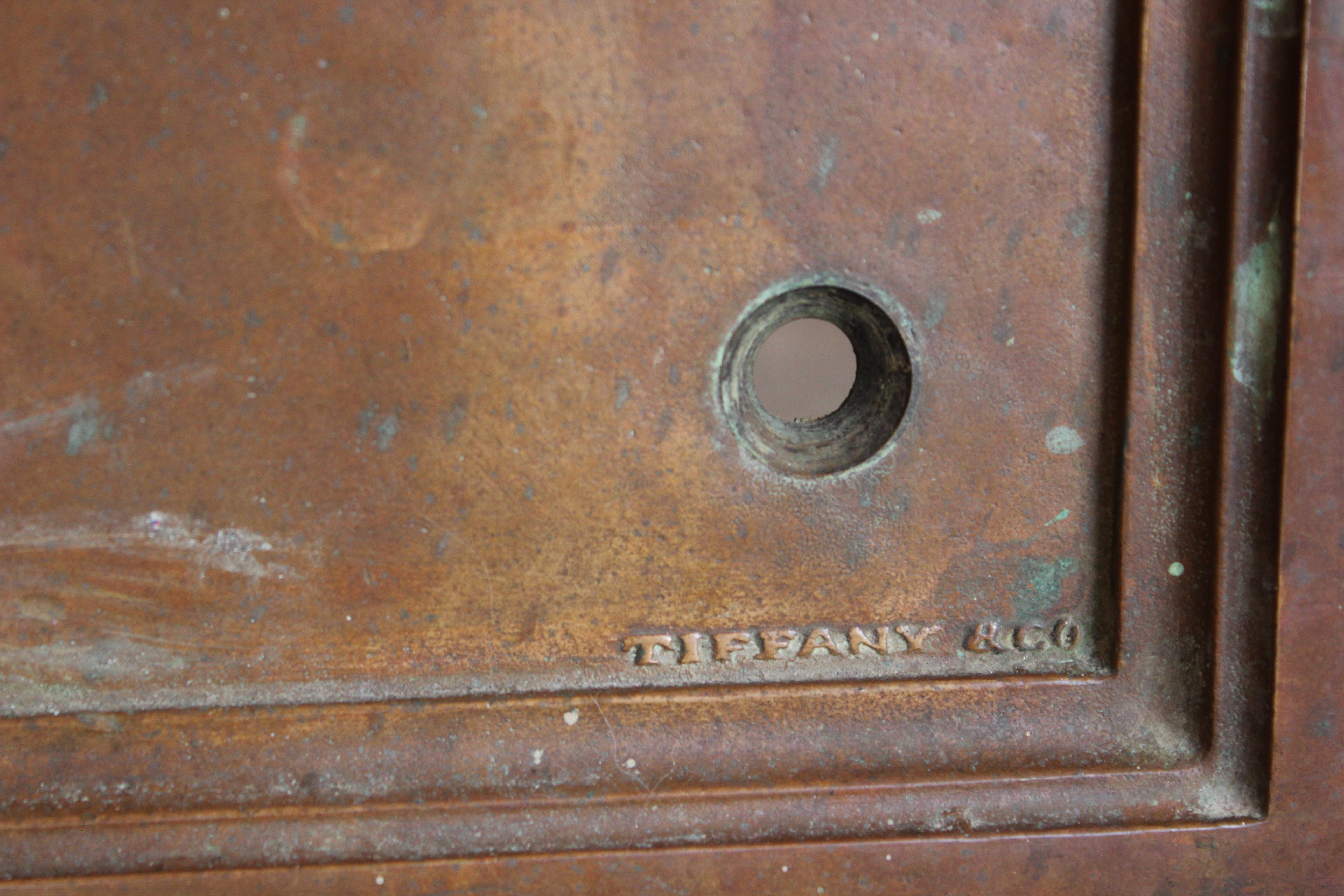 American Tiffany & Co. Copper Building Plaque for the Riverside General Hospital