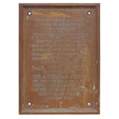 Tiffany & Co. Copper Building Plaque for the Riverside General Hospital