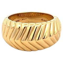 Tiffany & Co. Cordis 18 Karat Yellow Gold Chevron Band Ring