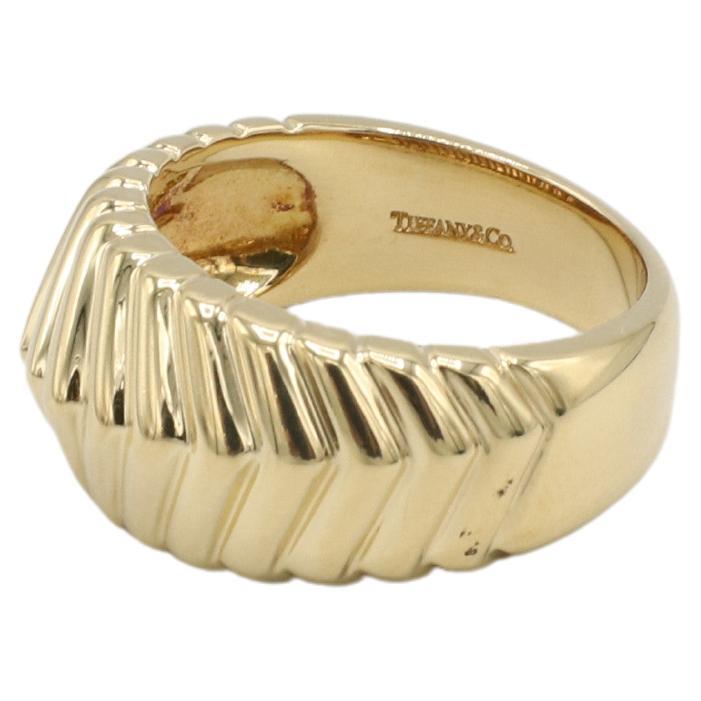 Contemporary Tiffany & Co. Cordis 18 Karat Yellow Gold Chevron Style Band Ring 1998