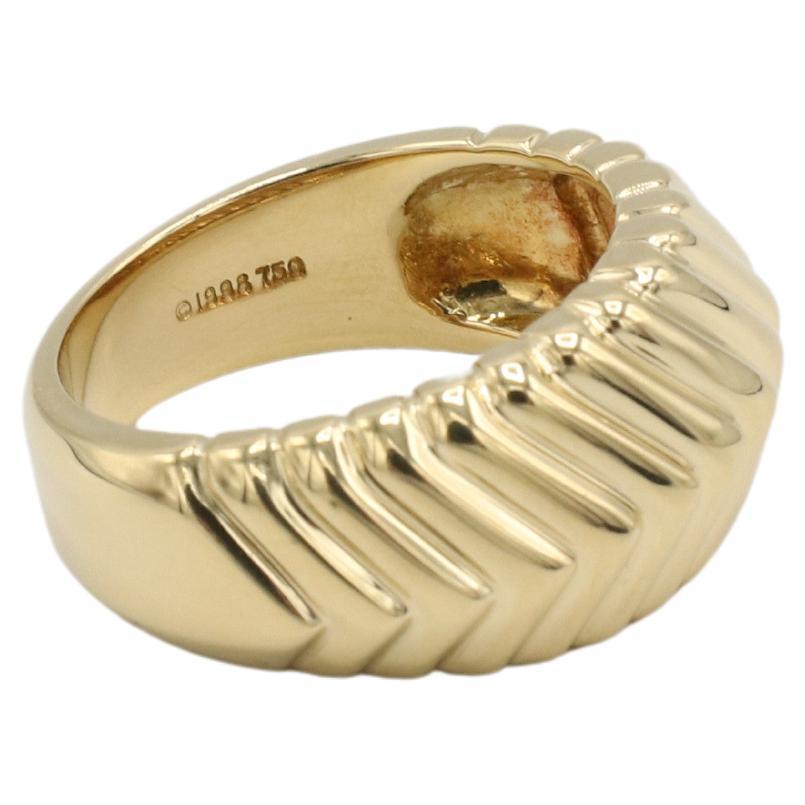 Tiffany & Co. Cordis 18 Karat Yellow Gold Chevron Style Band Ring 1998 In Excellent Condition In  Baltimore, MD