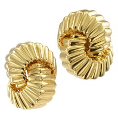 Tiffany & Co. Cordis Gold Clip On Earrings
