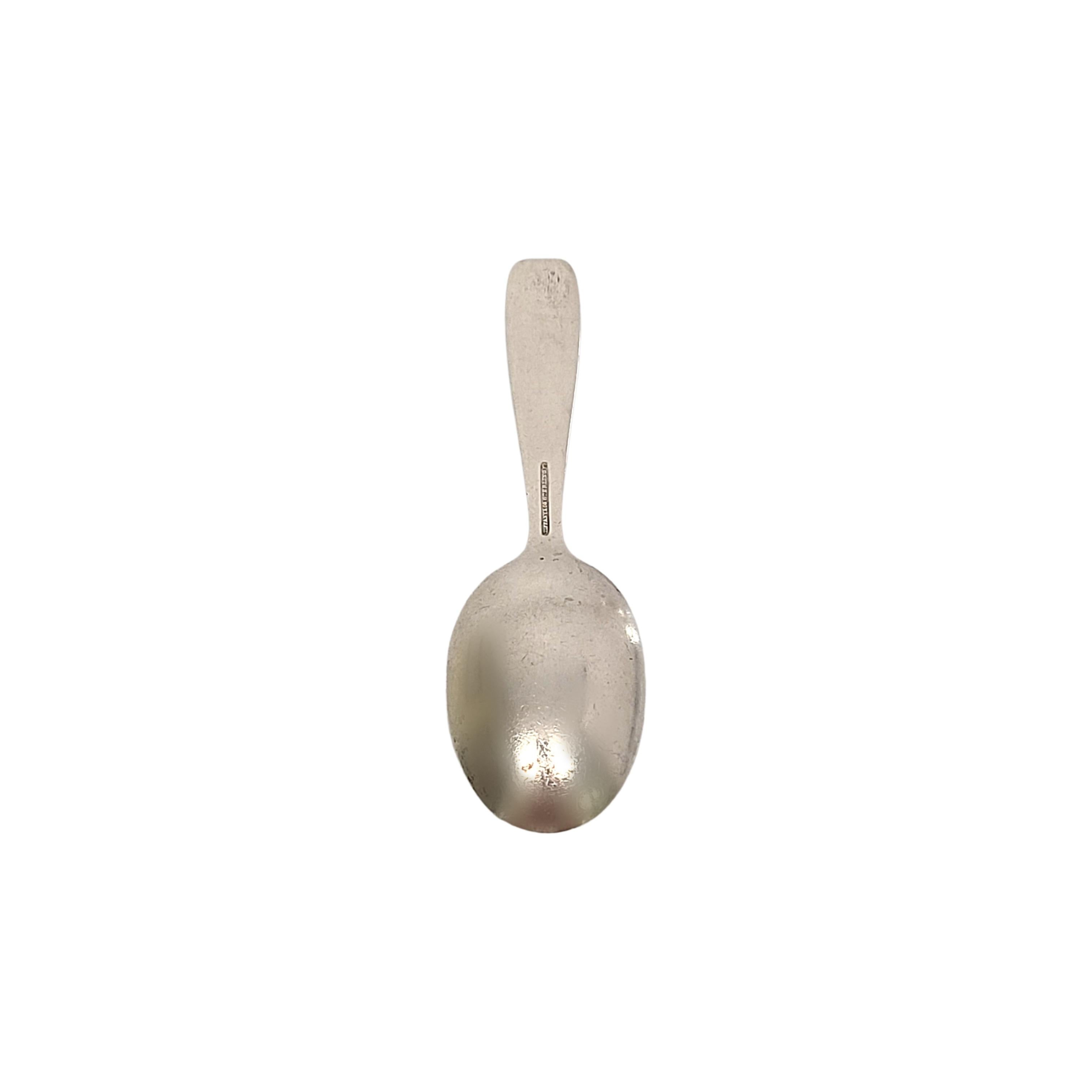 Tiffany & Co sterling silver child/baby feeding spoon in the Cordis pattern.

Cordis is a simple and classic design. No monogram or engraving. Does not include Tiffany & Co box or pouch. The M mark on this spoon dates it to manufacture under the