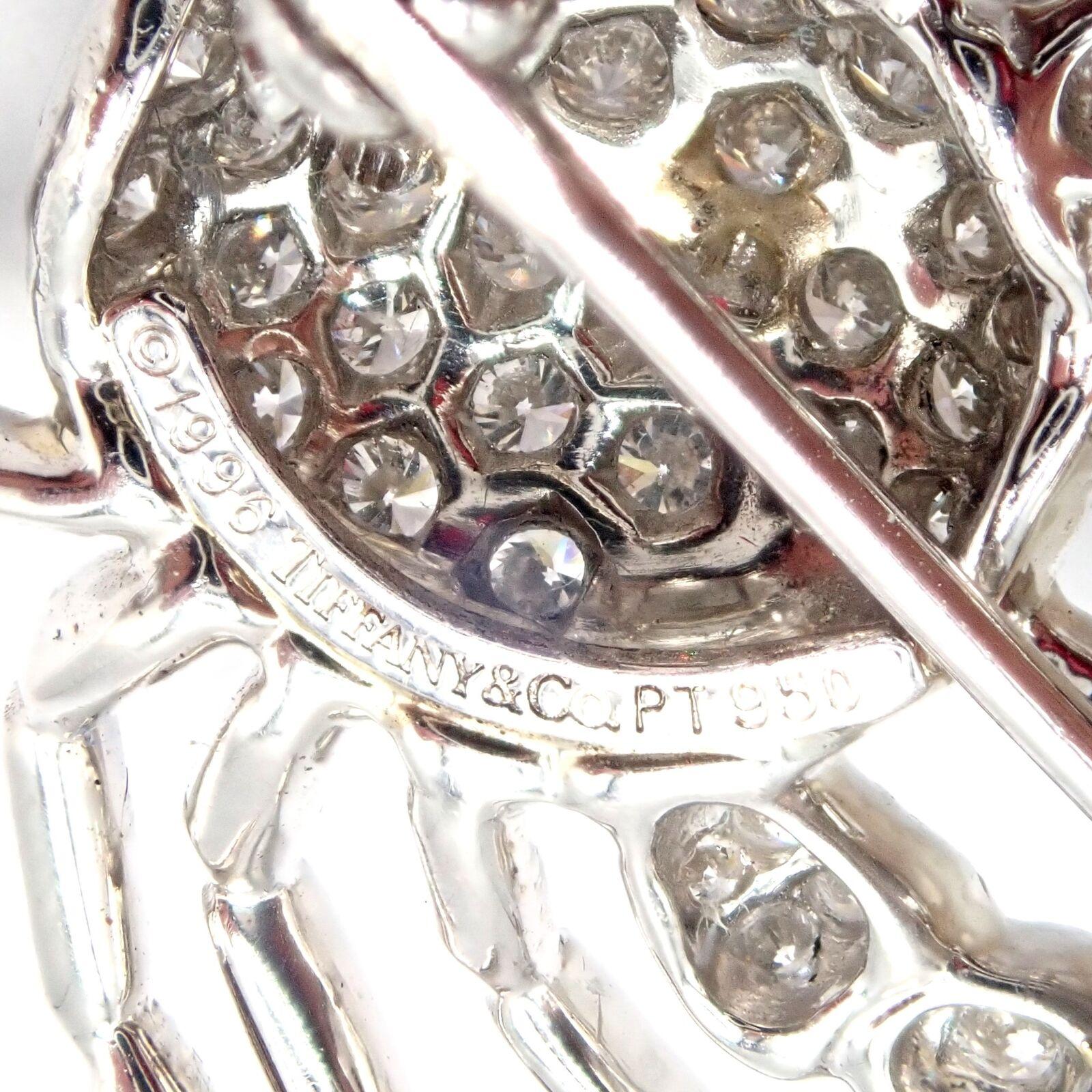 Women's or Men's Tiffany & Co. Crab Diamond Pearl Platinum Pin Brooch For Sale