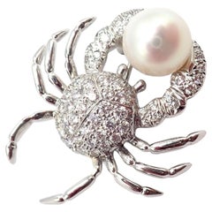 Tiffany & Co. Spilla a granchio con diamante e perla in platino