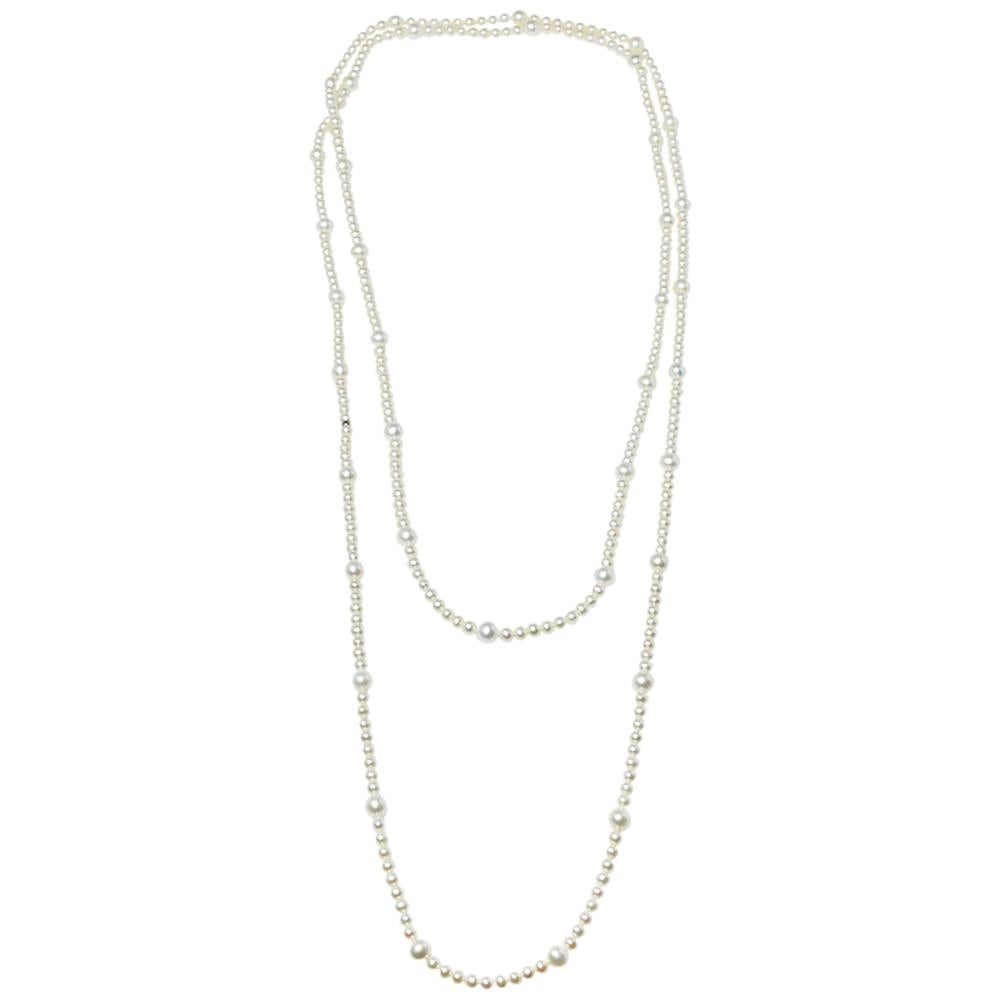 Tiffany & Co. Cream Pearl Sterling Silver Long Necklace