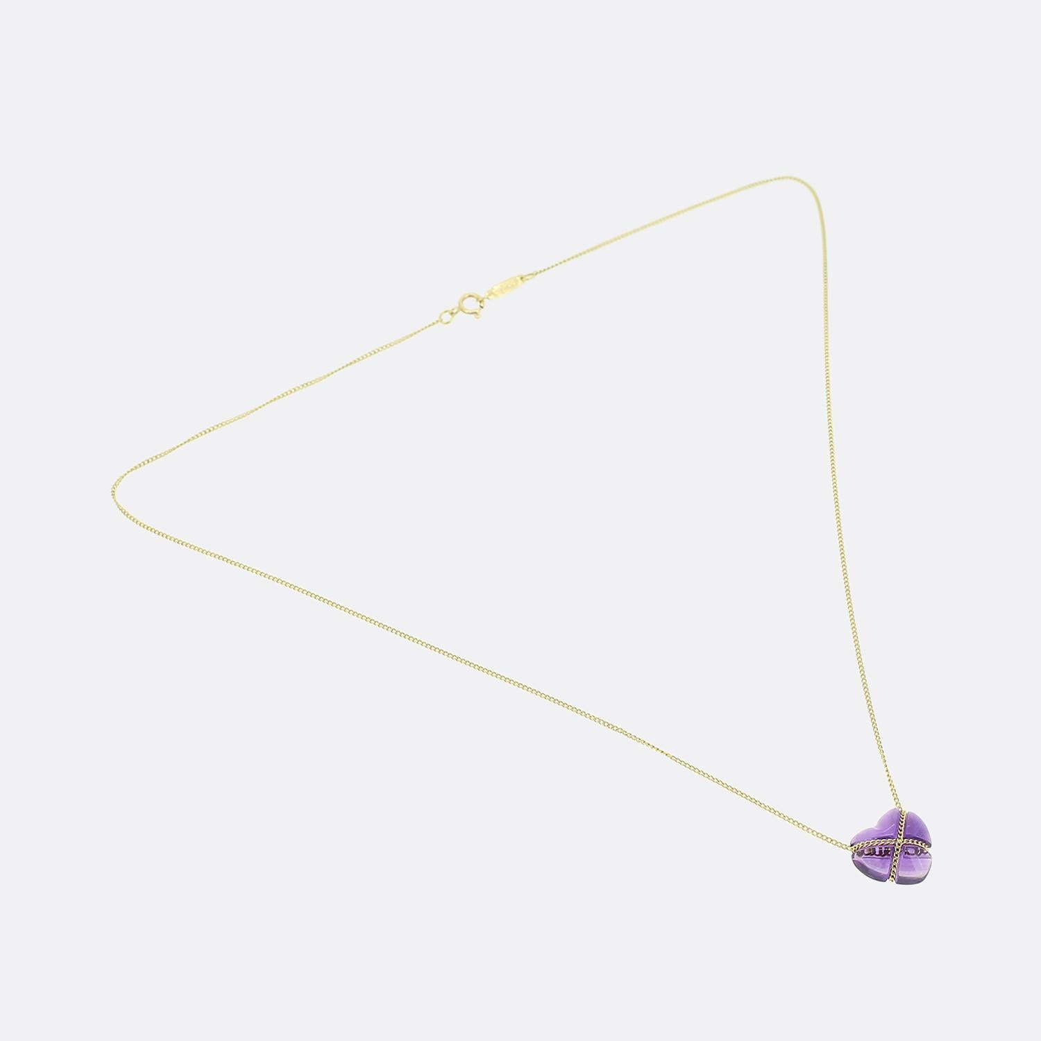 Tiffany & Co. Cross My Heart Amethyst Halskette im Zustand „Gut“ im Angebot in London, GB