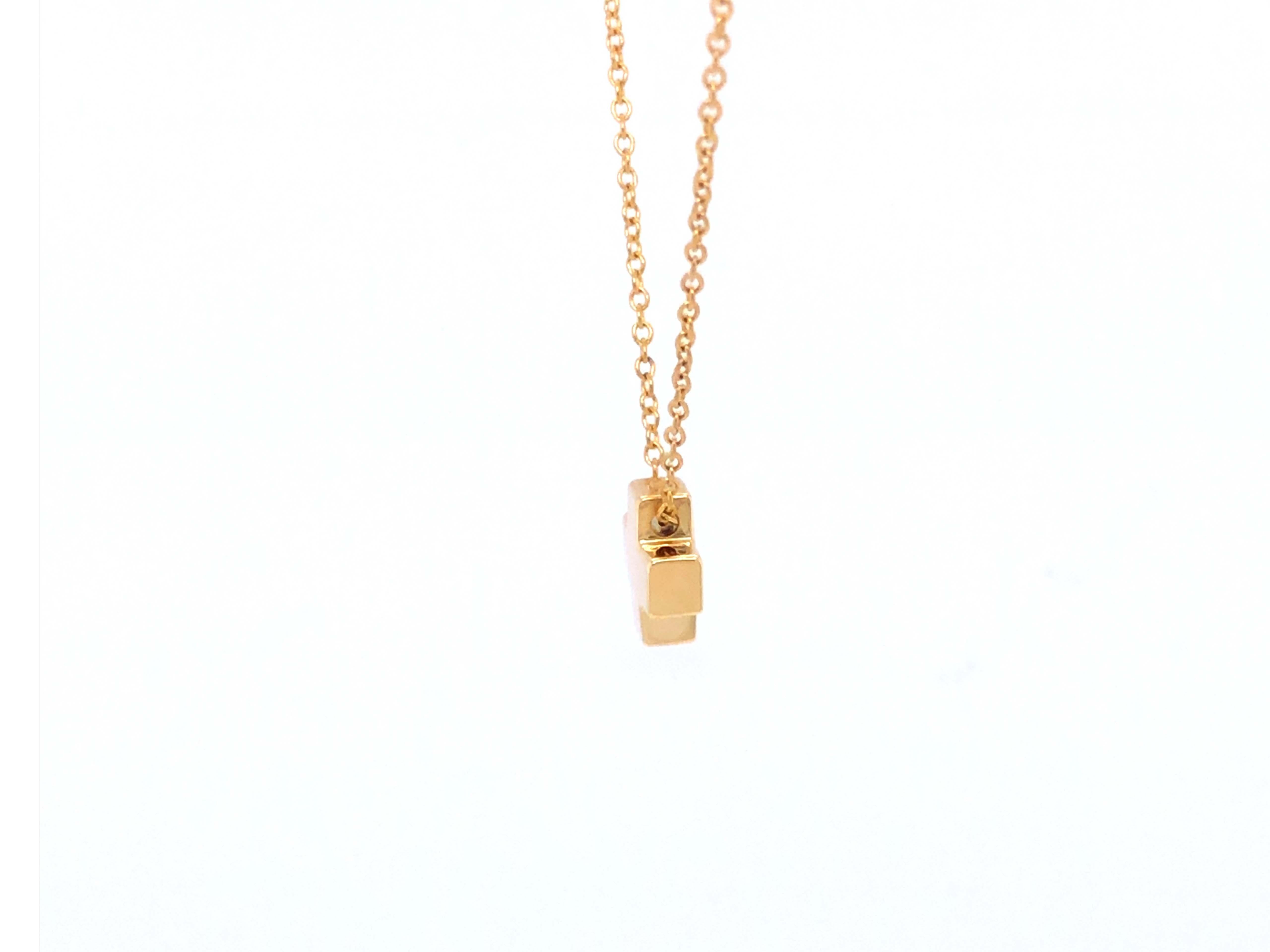Women's or Men's Tiffany & Co. Cross Pendant and Chain, 18k Yellow Gold