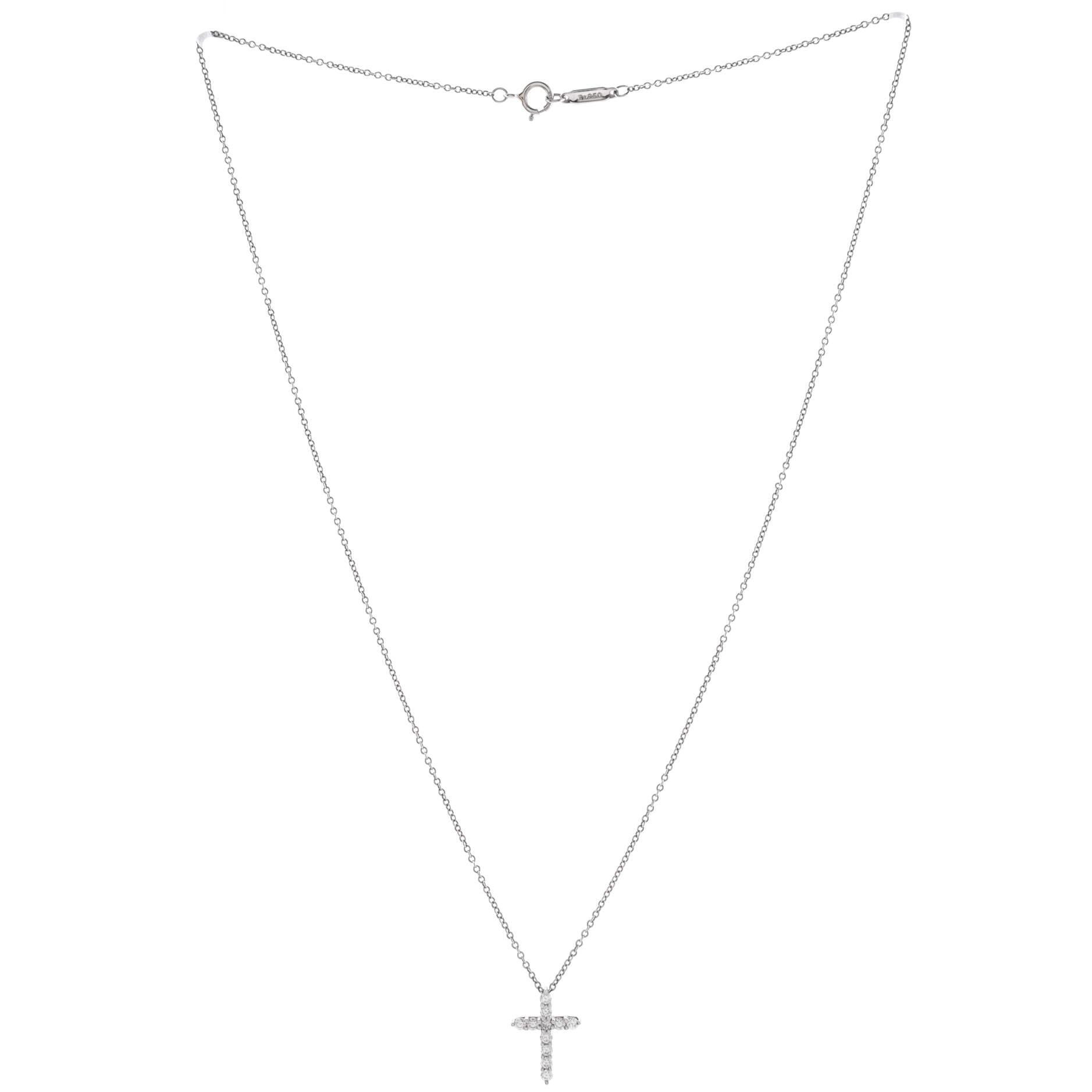 tiffany mini cross necklace