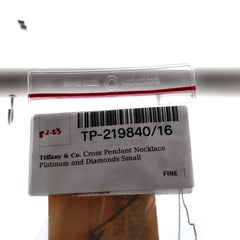 Tiffany & Co. Cross Pendant Necklace Platinum and Diamonds Small