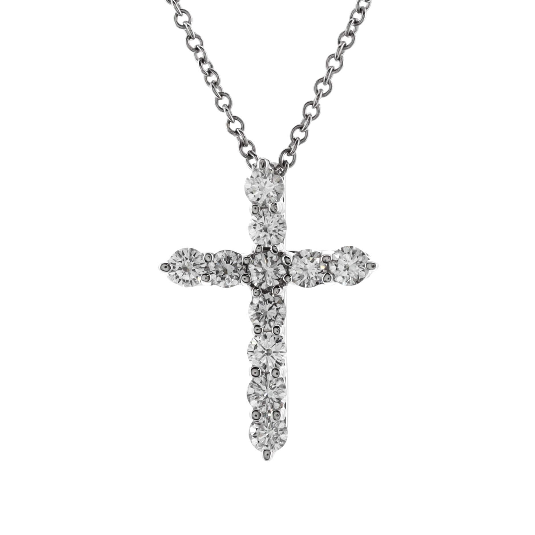 tiffany small diamond cross necklace