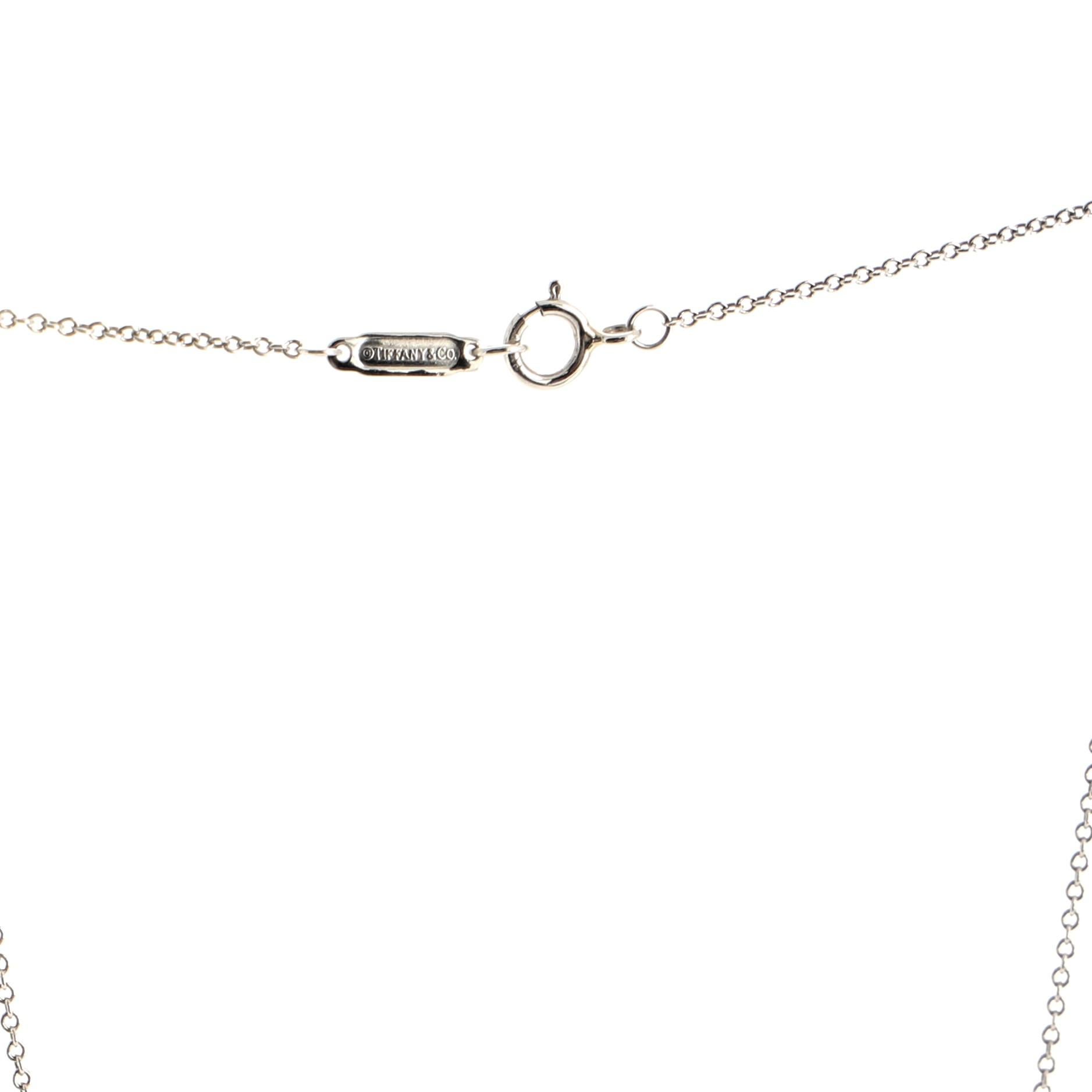 Women's or Men's Tiffany & Co. Cross Pendant Necklace Platinum and Diamonds Small