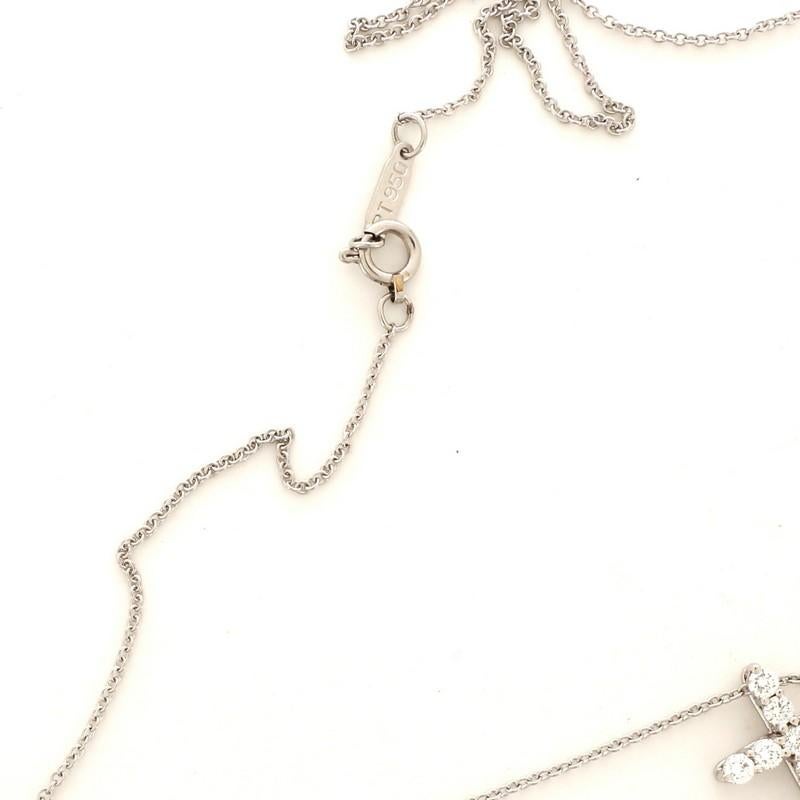 Tiffany & Co. Cross Pendant Necklace Platinum and Diamonds Small 1