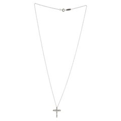 Tiffany & Co. Cross Pendant Necklace Platinum and Diamonds Small