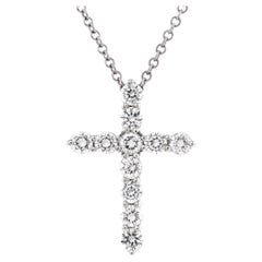 Tiffany and Co. Diamond and Platinum Small Key Pendant and Necklace For ...