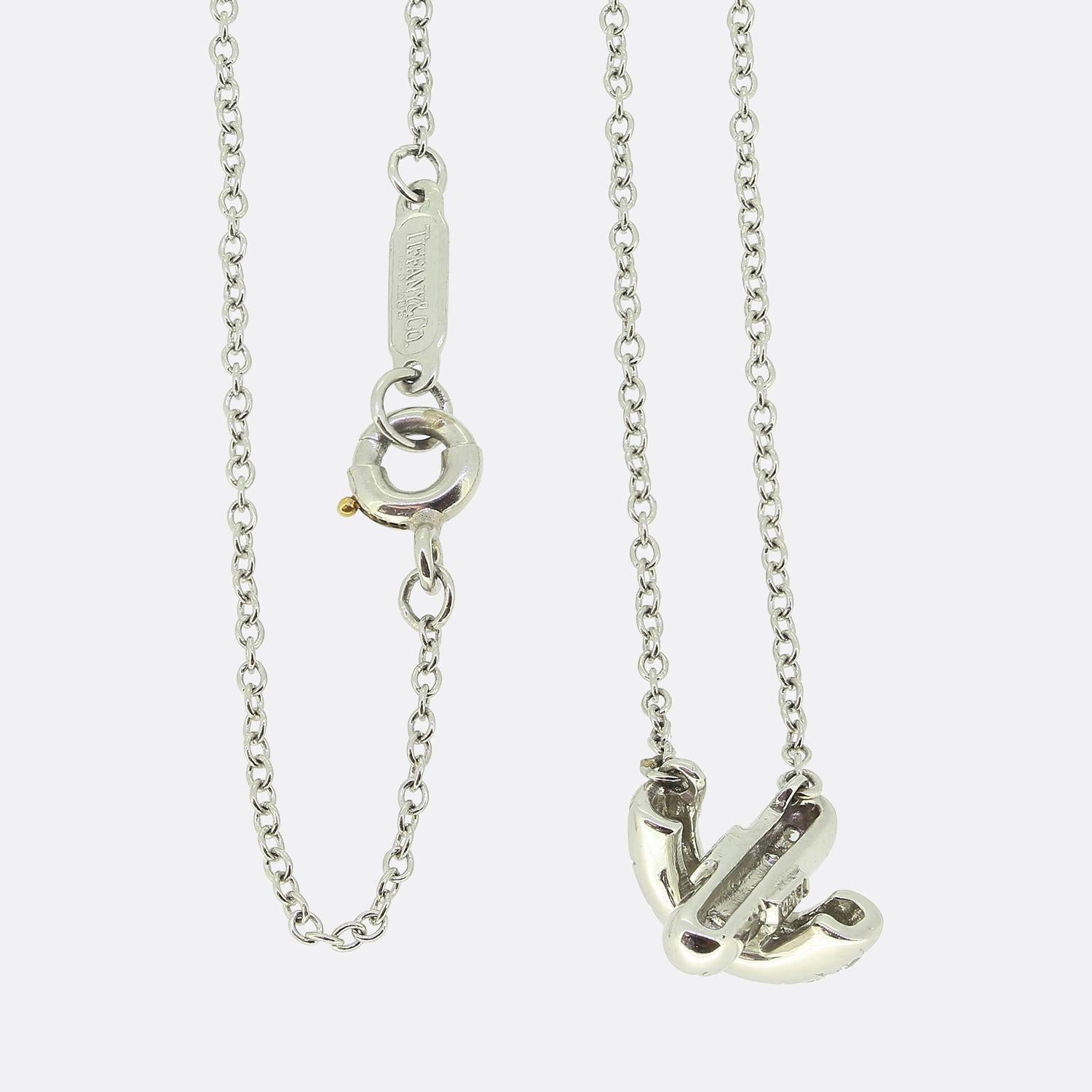 Brilliant Cut Tiffany & Co. Cross Stitch Diamond Necklace