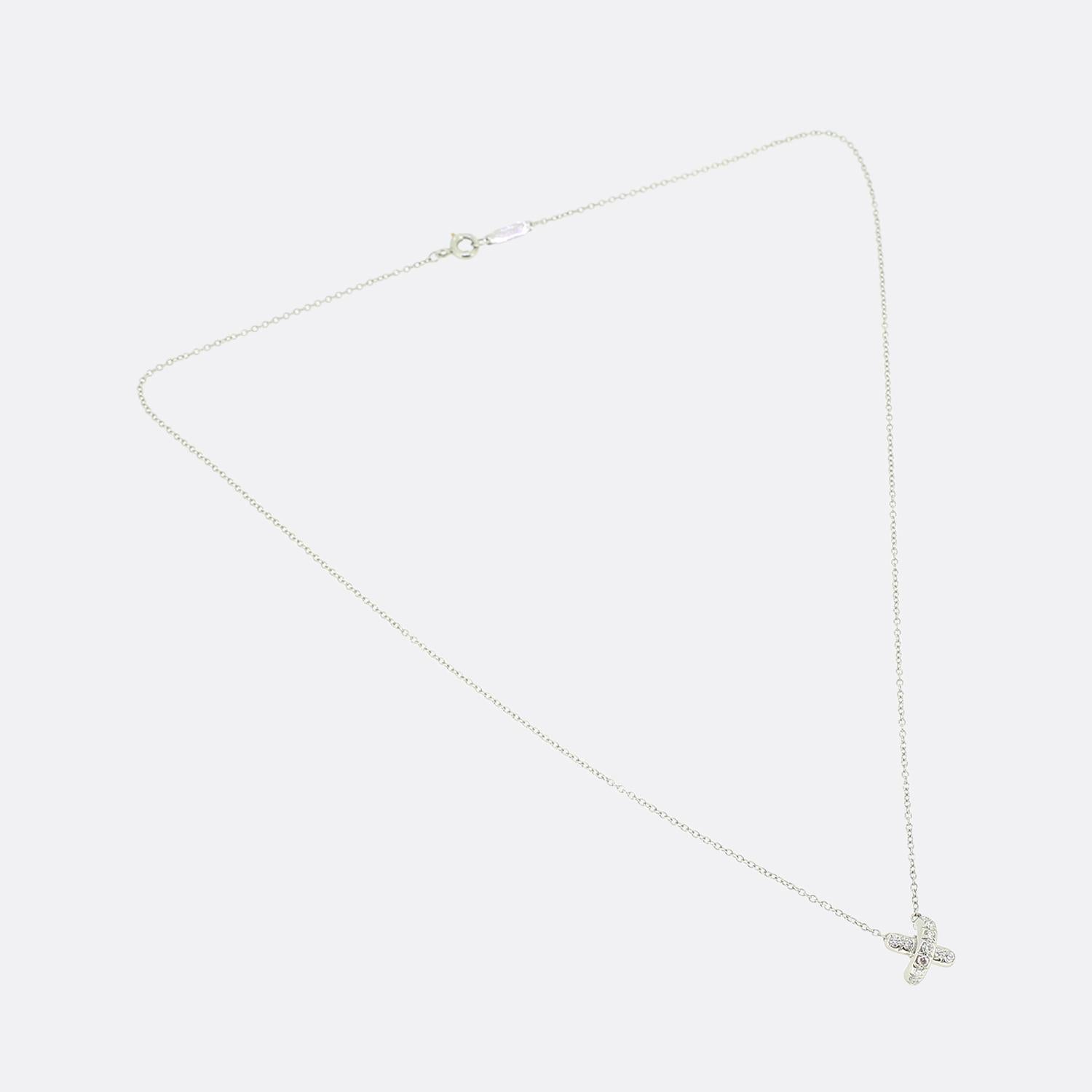 Tiffany & Co. Cross Stitch Diamond Necklace In Excellent Condition In London, GB